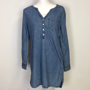Express Chambray Long Sleeve Mini Dress Tunic